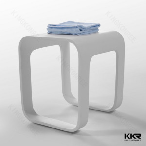 Kingkoknree Shower Stool White Square Bathroom Stone Chair